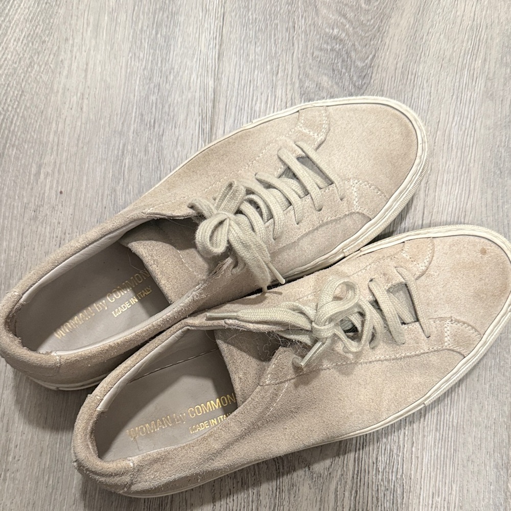 Common Projects Light Beige Suede Sneakers